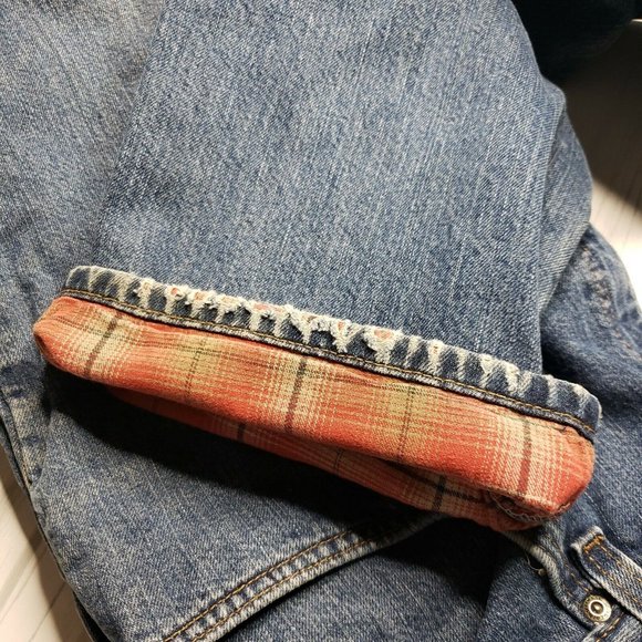 Carhartt Flannel Plaid Lined Jeans 18/30 Work Pants - Picture 10 of 11